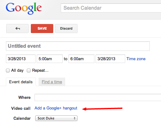 Google Calendar cut